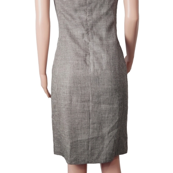 LAUREN Ralph Lauren Black White Houndstooth Tank Sheath Dress Linen Wool SZ: 4 - Picture 7 of 10